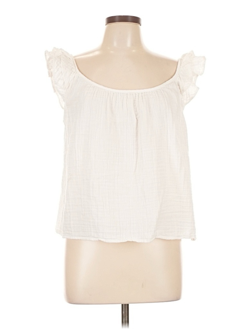 GAP White Ruffle Strap Cotton Camisole